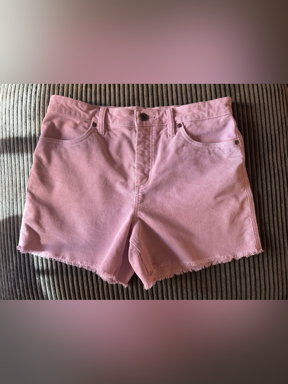 Carve Designs Pink Corduroy Frayed Hem Shorts Women’s Size 8